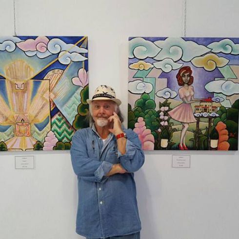 Maestro Jose Van Roy Dali with Aziralili 's  artworks
